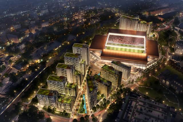 How Luton Town's new stadium at Power Court could look - pic: Lesley Jones Architecture