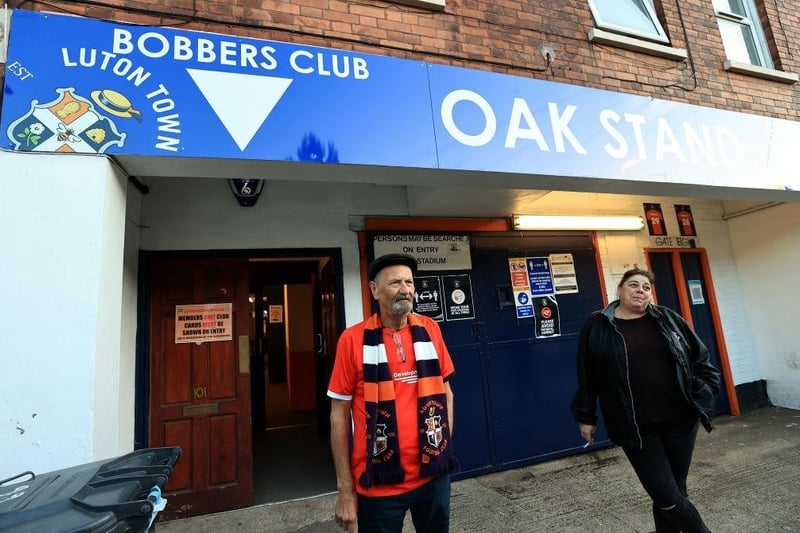 Luton Town supporters prior to the Sky Bet Championship match between Luton Town and Coventry City at Kenilworth Road on September 29, 2021.