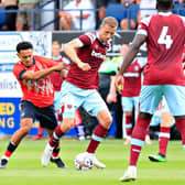 Dion Pereira in action for Luton during their pre-season draw with West Ham