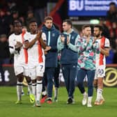 Luton's players applaud the Bournemouth supporters after their match at the Vitality Stadium was abandoned due to Tom Lockyer's cardiac arrest back in December - pic: Warren Little/Getty Images