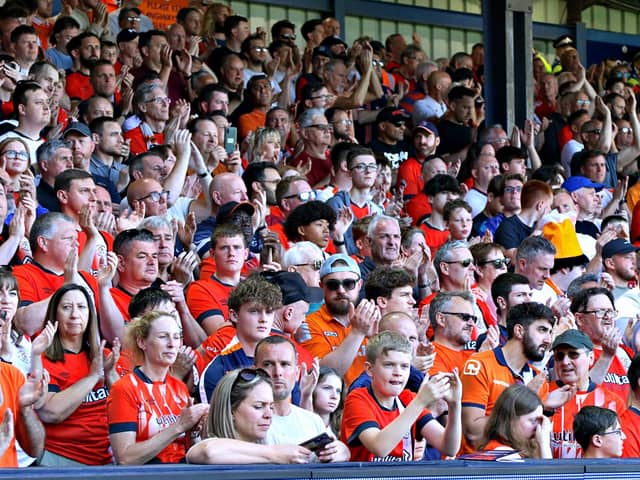 Luton's supporters applaud the Hatters during the final match of their Premier League season - pic: Liam Smith