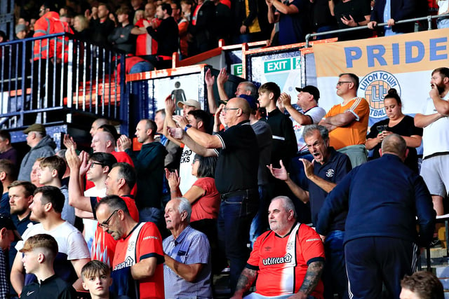 Luton fans in good voice during the game.
