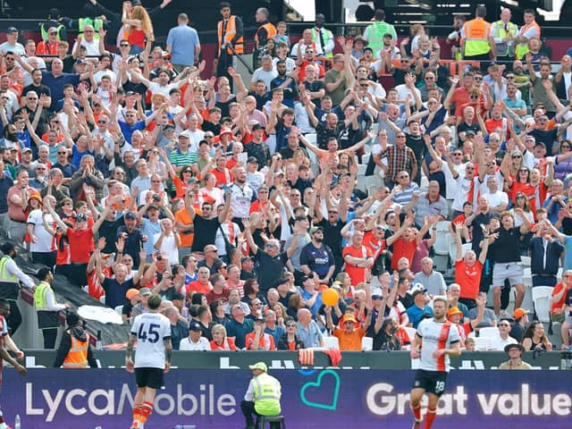 Luton's fans at West Ham on Saturday - pic: Liam Smith