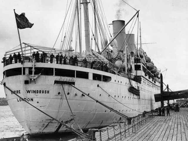 The British liner 'Empire Windrush' at port. Image: Getty
