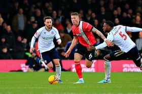 Luton midfielder Ross Barkley bursts forward against Bolton at the weekend - pic: Liam Smith