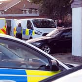 Police at the scene on Dallow Road