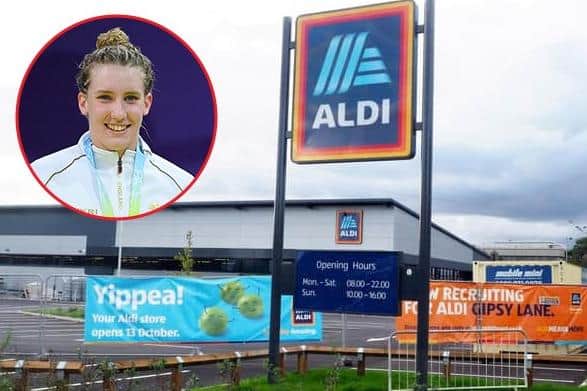 The new branch of Aldi in Gipsy Lane, Luton (PIC Tony Margiocchi) and inset, Louise Fiddes (PIC: Getty Images)