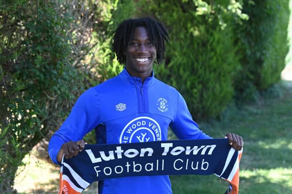 Luton striker Aribim Pepple after his move to Kenilworth Road in the summer