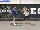 Hamza "Showtime" Shoukat training with coach Faisal Malik at Legends Gym