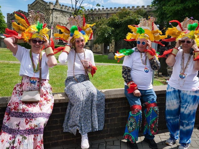 Volunteers from Samaritans donned colour handmade hats.