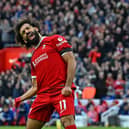 Mohamed Salah celebrates scoring against Nottingham Forest at Anfield last weekend - pic: John Powell/Liverpool FC via Getty Images