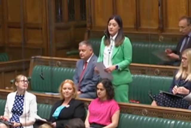 Pictured: Luton North MP in House of Commons