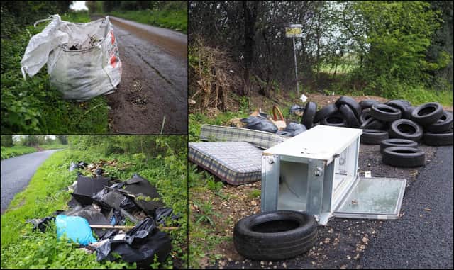 Waste dumped in Millfield Lane. Picture: Tony Margiocchi