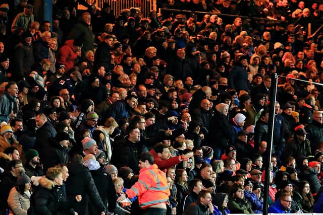 Luton fans get behind their side at Kenilworth Road
