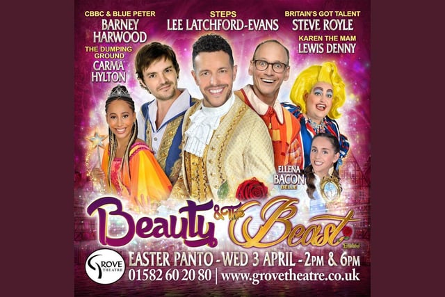 That's right - 'Beauty and the Beast' is coming to the Grove Theatre this Easter. The performance will run at 2pm and 8pm on Wednesday, April 3, and the cast includes Barney Harwood (CBBC and Blue Peter), Lee Latchford-Evans (Steps), Carma Hylton (The Dumping Ground) and Steve Royle (Britain's Got Talent). To book tickets, visit the Grove Theatre website. https://www.grovetheatre.co.uk/beauty-the-beast-easter-family-show-i4561