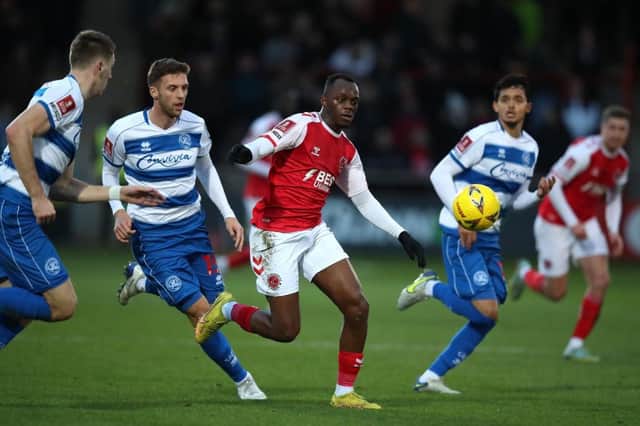 Carlos Mendes Gomes in action for Fleetwood against QPR recently