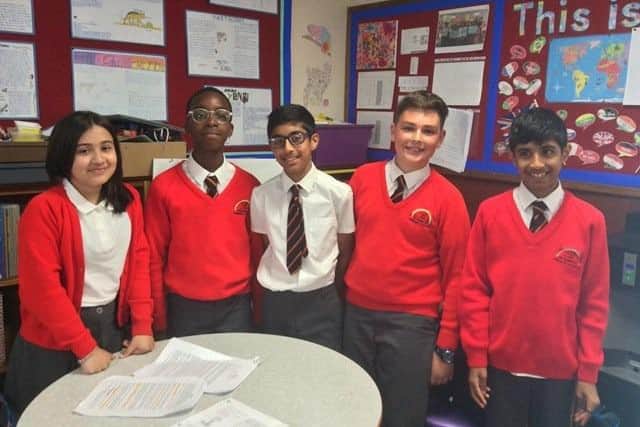 The team from Bushmead Primary School, Luton, who reached the finals of a national maths competition at Oxford University