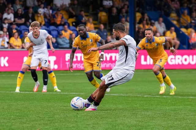 Nahki Wells scores from the spot at Mansfield on Sunday - pic: David Horn / PRiME Media Images