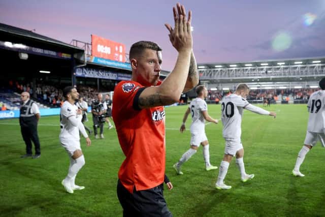 Ross Barkley applauds the Hatters fans at Kenilworth Road - pic: Eddie Keogh/Getty Images