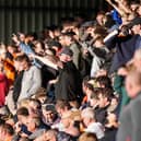 Luton Town supporters watch on at Adams Park yesterday - pic: David Horn / PRiME Media Images