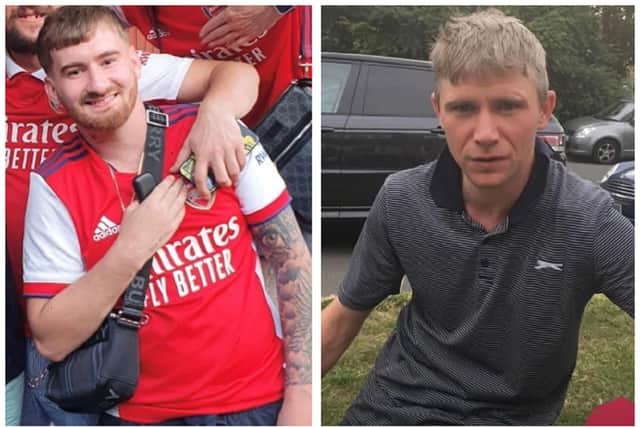 Victims Patrick Howard (left) and Adam Fanelli. Images: Bedfordshire Police.