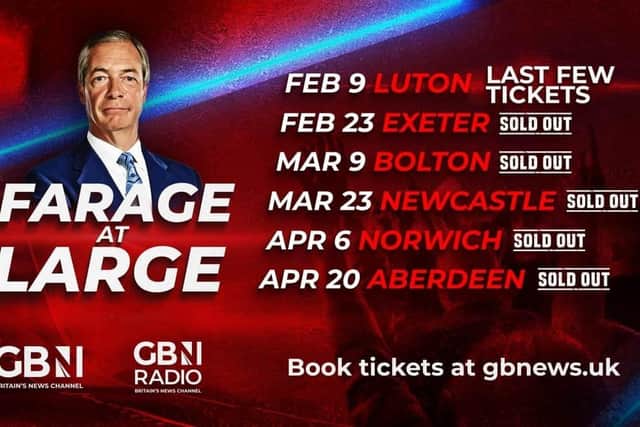 Nigel Farage is in Luton tonight to host his 'Farage at Large' show