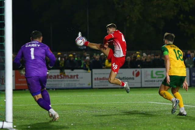 John McAtee scores for Barnsley against Horsham in the FA Cup - pic: Charlie Crowhurst/Getty Images
