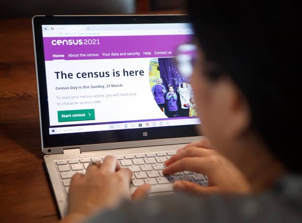 A woman logs on to the Census 2021 website