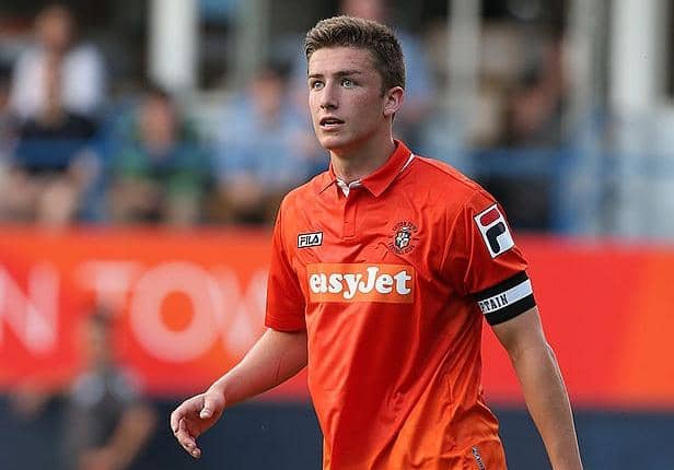 Ex-Hatter Alex Lacey in action for Luton