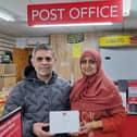 Maqsood Anwar and his wife Farzana at their Beech Hill Post Office in Luton