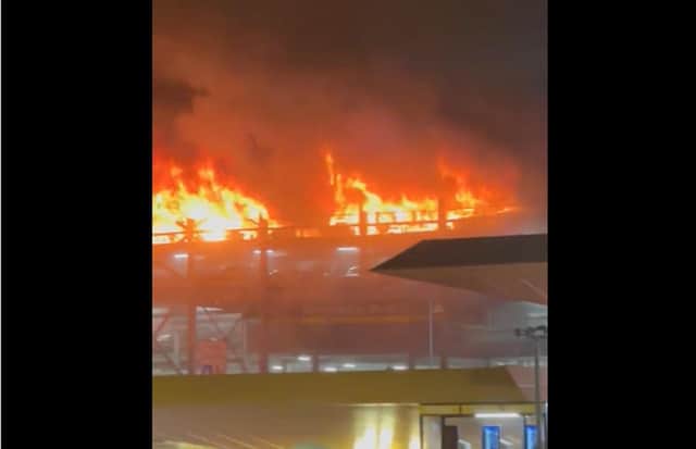 Luton Airport fire. Photo courtesy of Molly Bullard