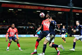 Elijah Adebayo makes his 100th appearance for the Hatters
