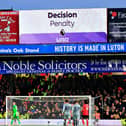 VAR awarded Everton a penalty during their 1-1 draw at Kenilworth Road last season - pic: Liam Smith