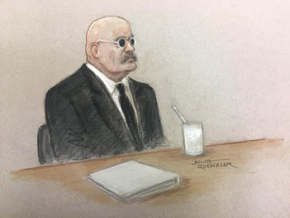 Prisoner Charles Bronson during a public parole hearing. PIC: Julia Quenzler / SWNS