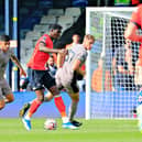 Town striker Elijah Adebayo in action against Spurs on Saturday - pic: Liam Smith