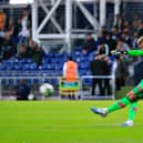 Tim Krul clears the ball against Gillingham on Tuesday night - pic: Liam Smith
