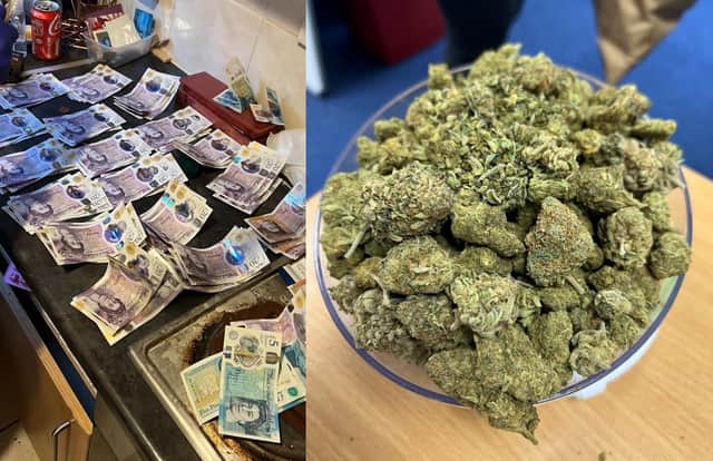 Money and drugs recovered by police. Picture: Beds Police