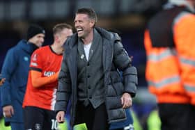 Luton boss Rob Edwards enjoys the Hatters' FA Cup win at Goodison Park - pic: Alex Livesey/Getty Images