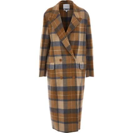 Maison Cinqent, Mustard Wool Check Coat, £129