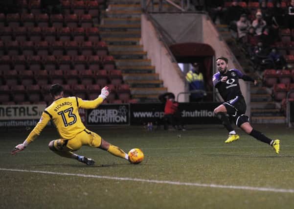 Andrew Shinnie is denied a third for Town at Crewe on Saturday