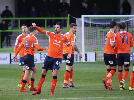 Alan Sheehan celebrates the opening goal against Forest Green