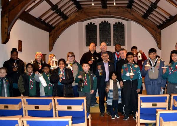 The clergy, deputy mayor and Leagrave scouts.