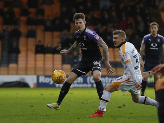 Glen Rea in action during Luton's heavy defeat to Port Vale