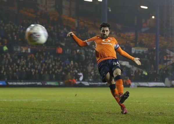 Alan Sheehan scores from the spot against Peterborough on Tuesday night