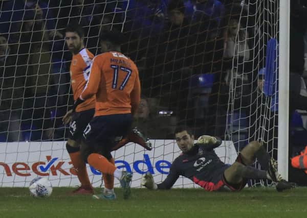 James Shea makes another fine stop against Peterborough