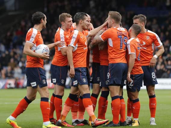 Luton celebrate another goal at Kenilworth Road this season