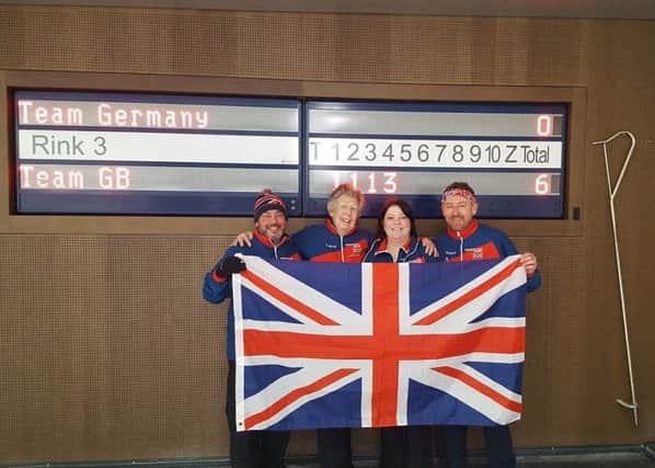 Team GB curling: Dino Maroudias, Sue Swinson, Linda Owen, Mark Brown
