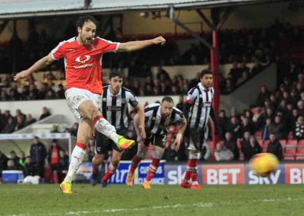 Danny Hylton saw this penalty saved at Grimsby last season