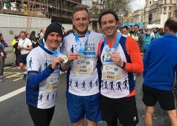 Aaron, Marc and Kevin will be taking part in the London marathon to raise money for Prostate Cancer Research Centre