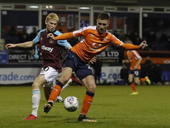 Aaron Jarvis during Town's Checkatrade Trophy clash with West Ham U21s
